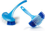 AGC Plastic Cleaning Brush with Handle Blue 20cm