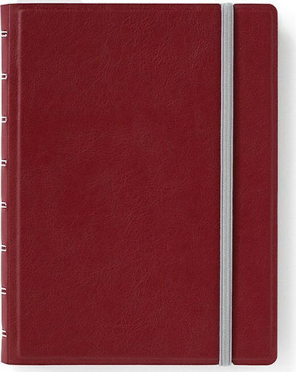 Filofax Notebook Notizbuch Spirale 56 Blätter A5 Geregelt mit Gummiband Rot