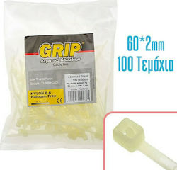 Cable Ty 60x2mm Transparent 100pcs