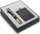 Parker ΙΜ Premium Black Gold GT Ballpoint Με Card Holder Σετ Γραφείου 2τμχ