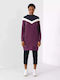 Mini Athletic Dress Long Sleeve with Hood Purple