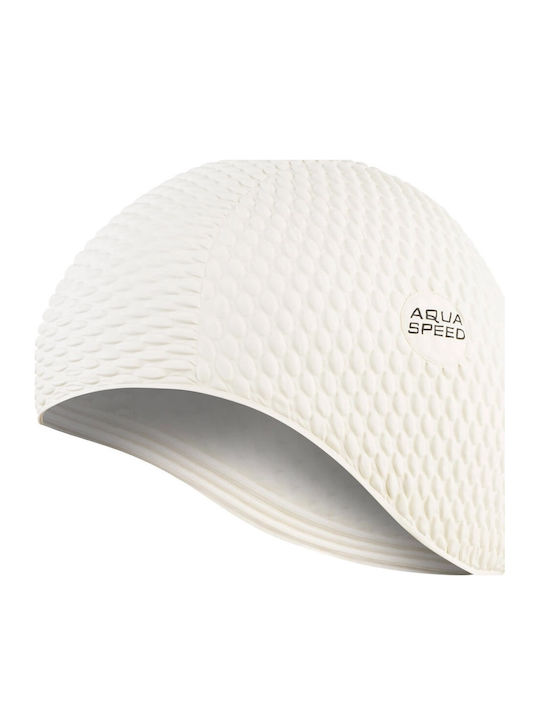 Aquaspeed Bombastic Polyester Adults Swimming Cap White