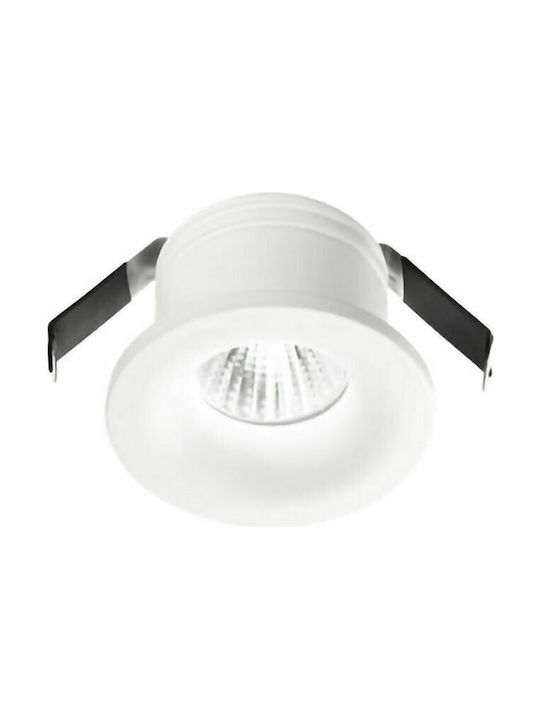 Gea Luce Gaia Rund Metallisch Einbau Spot mit integriertem LED und Natürliches Weißes Licht Weiß 4.5x4.5cm. 1Stück