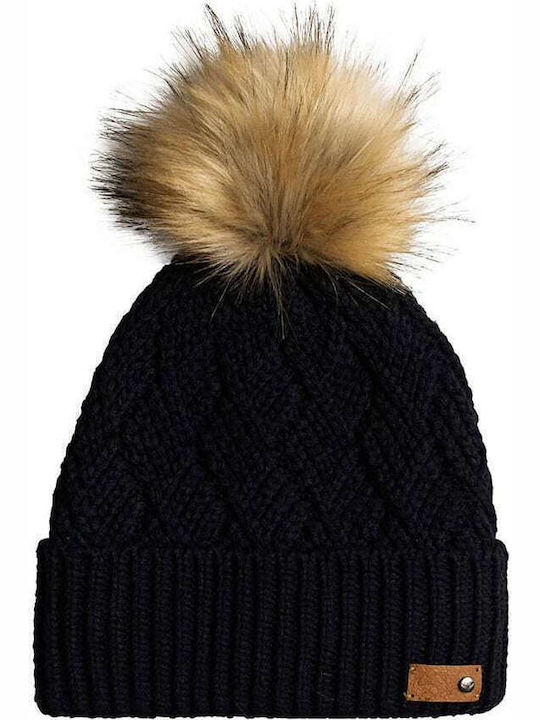 Ski Chic Pom Pom Beanie Beanie Knitted in Black color