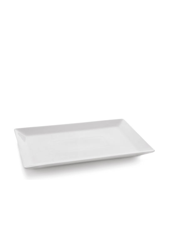 GTSA Soley Platou De Servire Rectangular Din Porțelan Alb 44x30cm