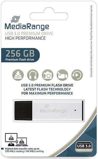 MediaRange 256GB USB 3.0 Stick Ασημί