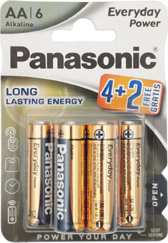 Panasonic Everyday Power Baterii Alcaline AA 1.5V 6buc