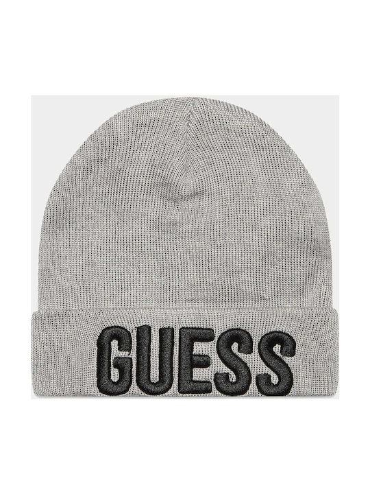 Guess Logo Kids Beanie Knitted Gray