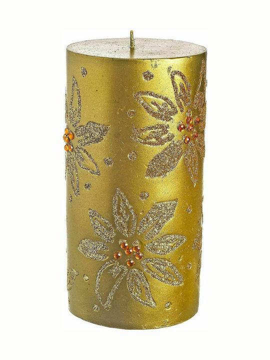 JK Home Decoration Christmas Gold Candle 15cm