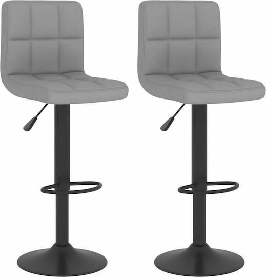 Scaune Bar cu Spătar & Înălțime Reglabilă Gri deschis 2buc 40x47x90-111buc