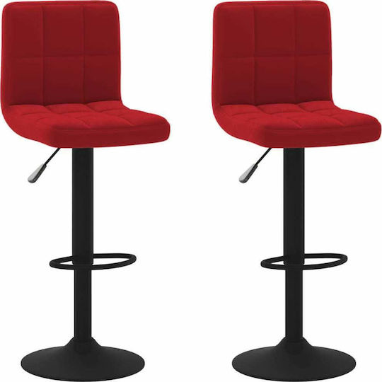 Scaune Bar cu Spătar & Înălțime Reglabilă Burgundia 2buc 40x47x90-111buc