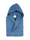 Kipper Fresh Men's Hooded Bathrobe Blue 450gr/m²