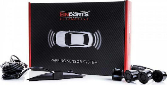 Einparts Car Parking System with Screen and 4 Sensors in Black Color