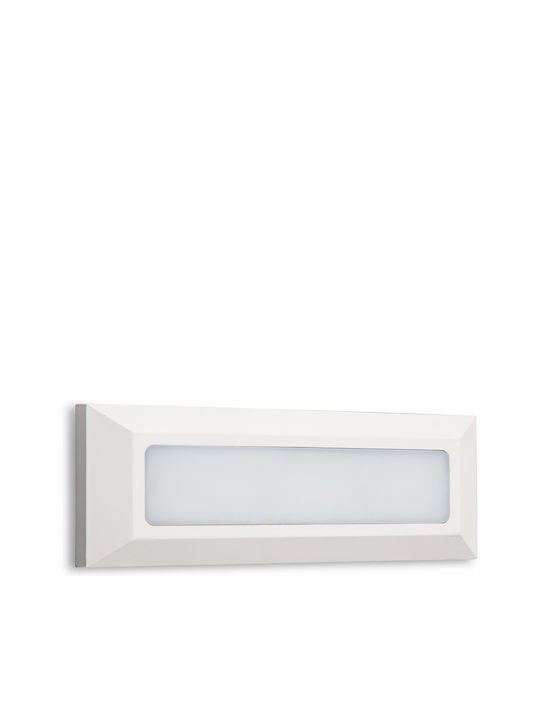 Aca Στεγανή Επιτοίχια Πλαφονιέρα Εξωτερικού Χώρου με Ενσωματωμένο LED σε Λευκό Χρώμα