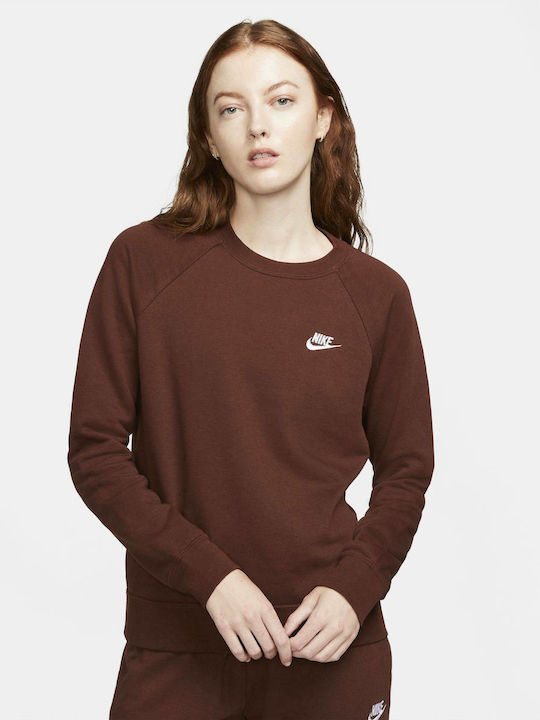 Nike Γυναικείο Φούτερ Καφέ