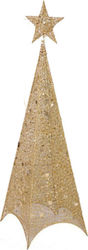 Christmas Decorative Illuminated Metal Tree Pyramid 150cm Gold