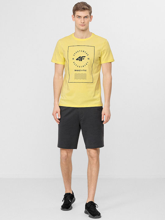 4F Men's Short Sleeve T-shirt Yellow