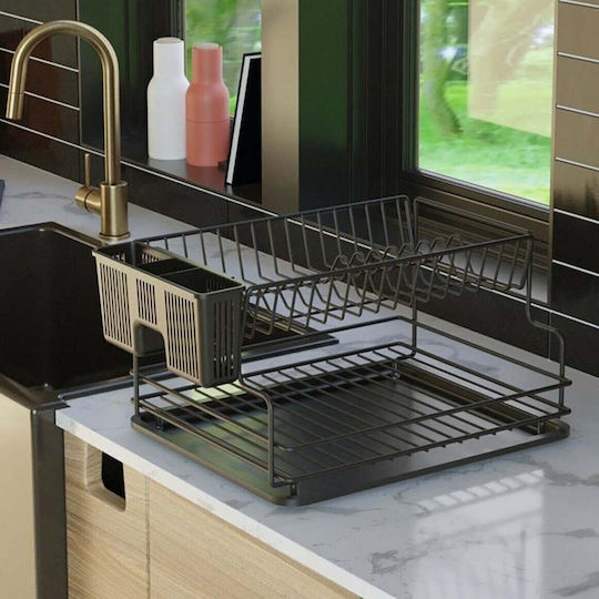 Tekno-Tel Στραγγιστήρι Νεροχύτη Μεταλλικό Μαύρο 36x30x21cm Tekno-Tel Στραγγιστήρι Νεροχύτη Μεταλλικό Μαύρο 36x30x21cm