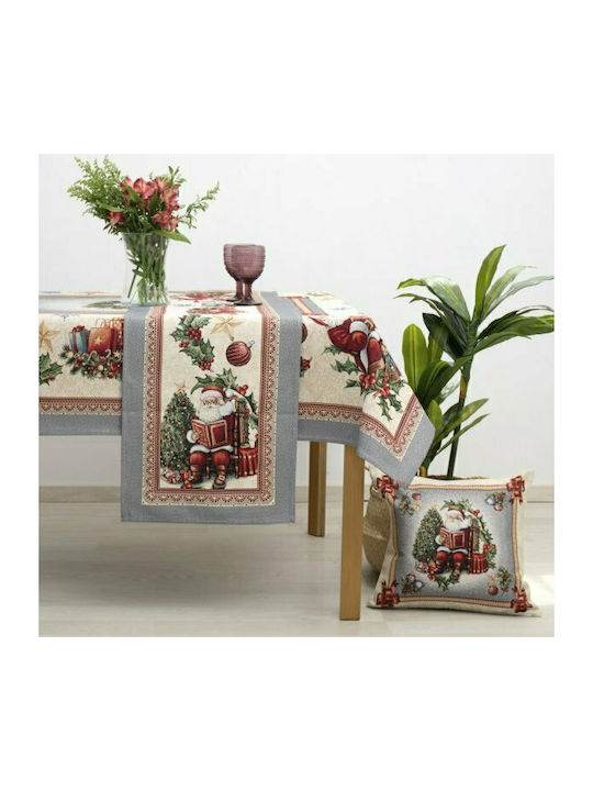 Dimeco 8930 Christmas Tablecloth Fabric Gray L140xW180cm 1pcs