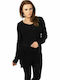 TB739 Women's Long Sleeve Sweater Black