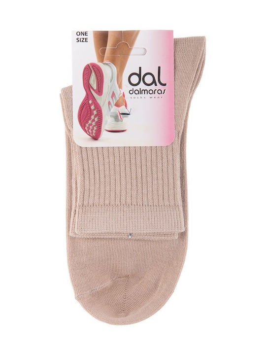 Dal 948 Women's Solid Color Socks Beige