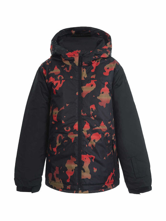 Waterproof Kids' Sports Jacket Short with Hood Black Leary