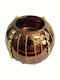 Inart Christmas Glass Bronze Candlestick 7x7cm