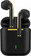 J18 Earbud Bluetooth Handsfree Earphones with Sweat Resistance and Charging Case Black
