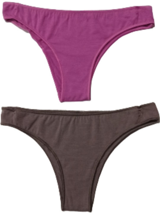 Minerva Γυναικεία Slip 2Pack Μωβ