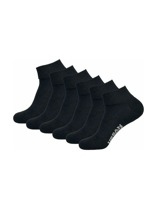 Urban Classics High Sneaker Solid Color Socks Black 6Pack