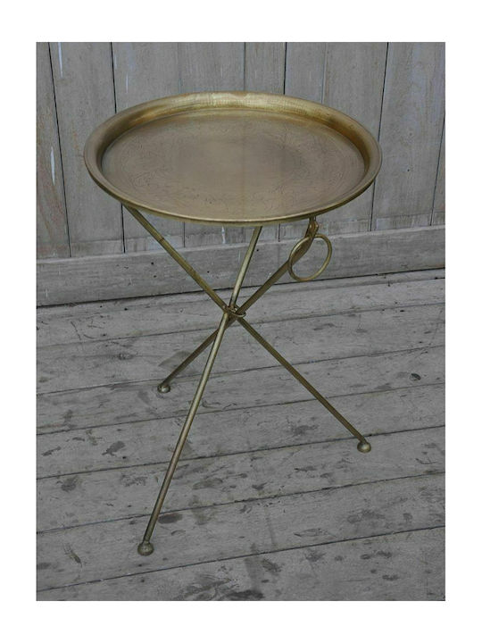 Round Metal Side Table Gold L48xW48xH65cm