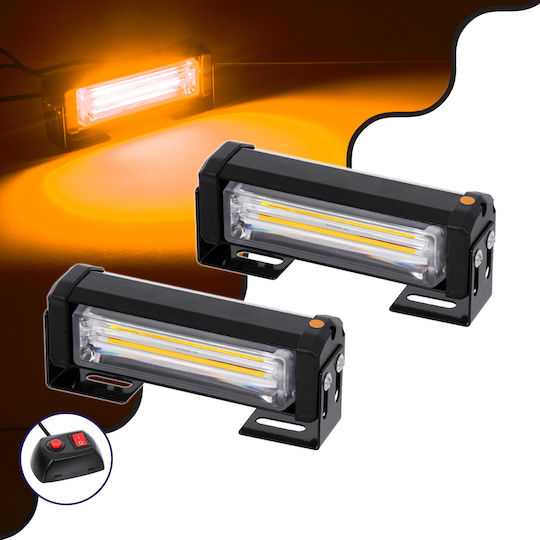 GloboStar Μπάρα Σήμανσης Αυτοκινήτου LED 10 - 30V Αδιάβροχη με Κόκκινο Φωτισμό