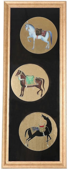 Espiel Pferde Rahmen Kunststoff Gold 50x130cm