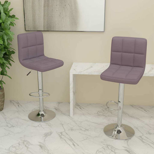 Scaune Bar cu Spătar & Înălțime Reglabilă Taupe 2buc 40x47x90-111buc