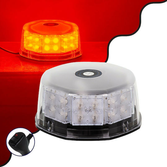 GloboStar Φάρος Αυτοκινήτου LED 10 - 30V Αδιάβροχος με Κόκκινο Φωτισμό