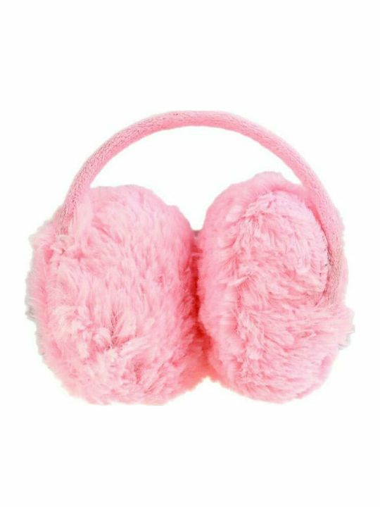 Earmuff Γυναικείος Σκούφος Πλεκτός σε Ροζ χρώμα