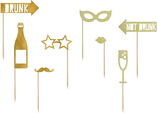 PartyDeco Drunk - Not Drunk Photo Booth Prop για Party με Θέμα "Γάμος" από Χαρτί Σετ 8τμχ KNP24-019