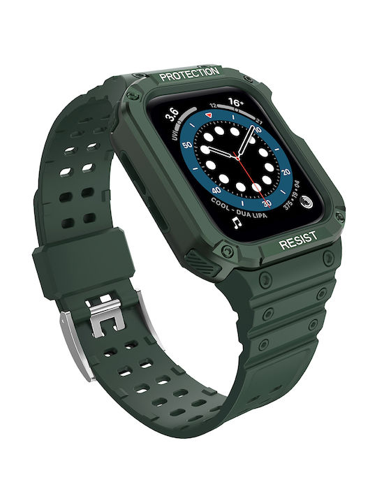 Hurtel Armored Θήκη & Strap Silicone Green (Apple Watch 38/40/41mm)