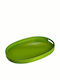 JK Home Decoration Kunststoff Oval Serviertablett mit Griffen in Grün Farbe 44x30cm 38145 1Stück