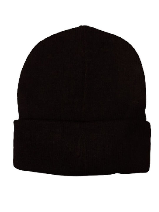 Knitted acrylic beanie with synthetic fur lining.