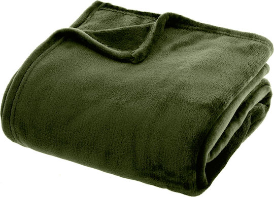 Κουβέρτα Fleece Χακί 180x230εκ.