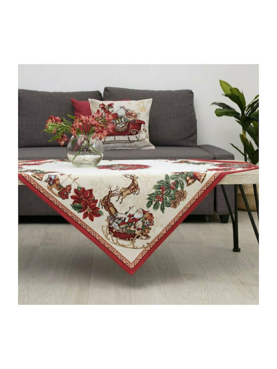 Dimeco 8926 Christmas Fabric Tablecloth Ornament L100xW100cm