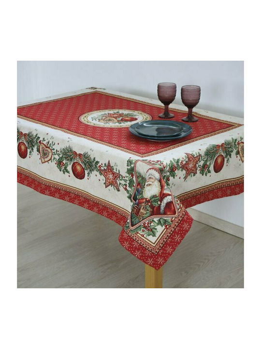 Dimeco 8940 Ornament de Crăciun Față de masă Material textil Roșu M180xL140cm 1buc