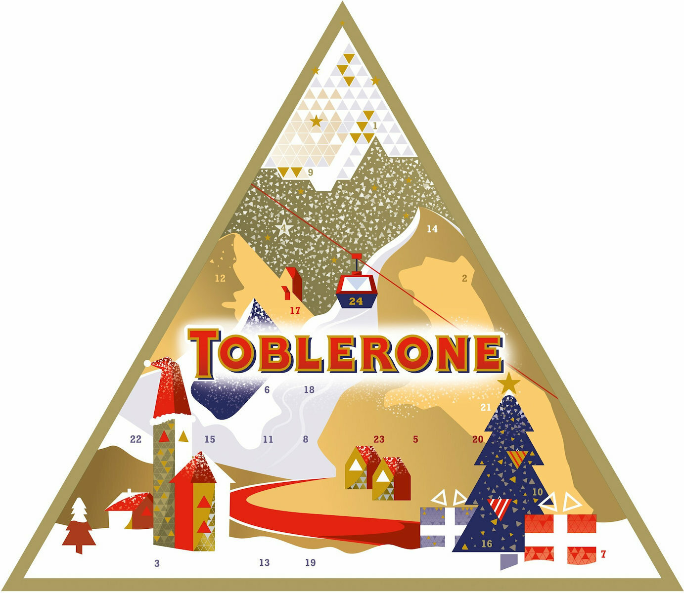 Toblerone Milk Chocolate Treats Triangular Advent Calendar 200gr