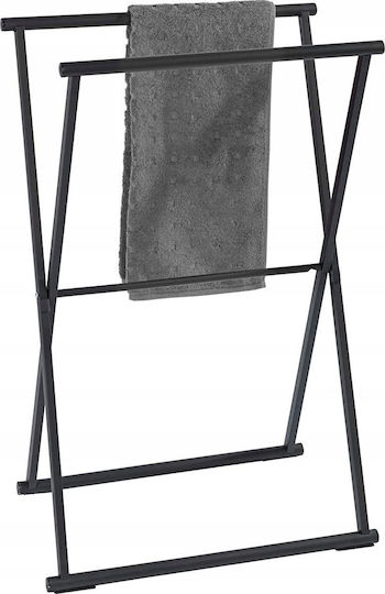 Wenko 237091121 Double Floor Standing Bathroom Freestanding Towel Rack ​35x80.5cm Inox Black