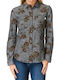 Women's Floral Long Sleeve Shirt Black