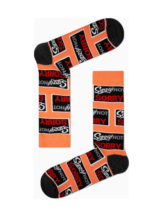Vtex Socks Sorry Not Sorry 0115 Γυναικείες Κάλτσες με Σχέδια Πορτοκαλί