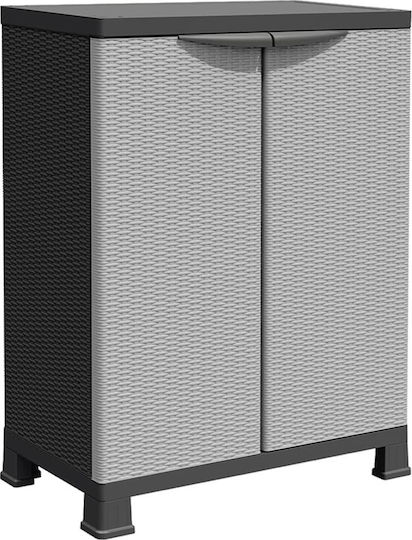 Double Door Wardrobe Plastic with 2 Shelves 68x39x92cm