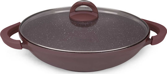 Muhler A Wok Made of Cast Aluminum with Lid with Stone Coating 32cm