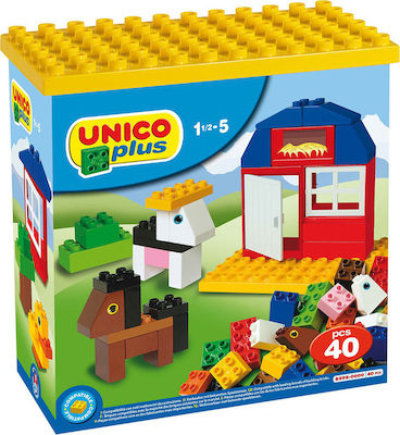 Unico Building Block Κουτί με Βάσεις for 1.5 - 5 years 40pcs